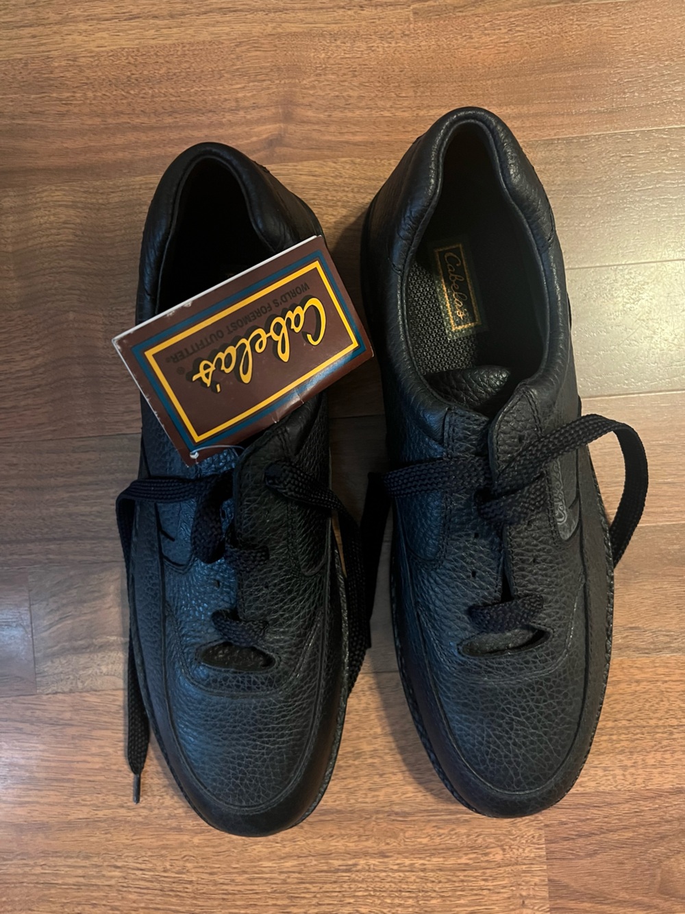 Cabela's Black Leather Lace-Up Slip-On Loafers